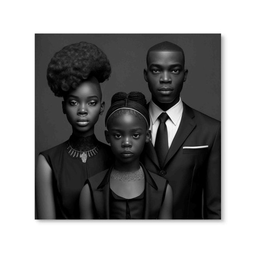 14117-04 Black Family Portrait, Acrylic Glass Art