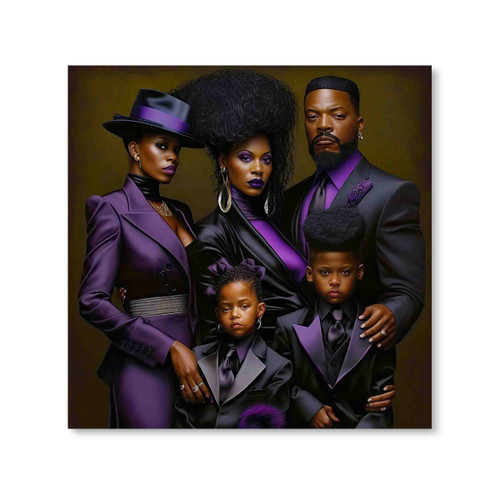 14118-04 Black Family Portrait, Acrylic Glass Art