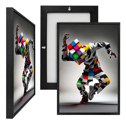 MINI14056 Rubix Cube Head, Framed UV Poster Board