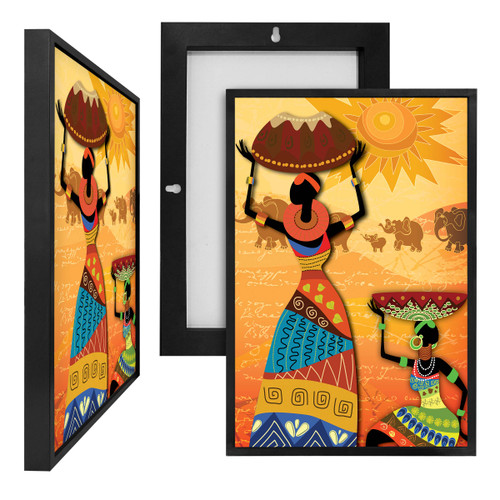 MINI14505 African Women Illustration, Framed UV Poster Board