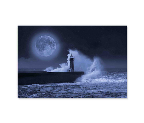 21002 Moonlit Lighthouse, Acrylic Glass Art