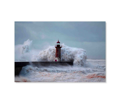 21027 Lighthouse Waves, Acrylic Glass Art