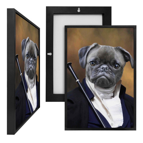 MINI85007 Dapper Pug, Framed UV Poster Board