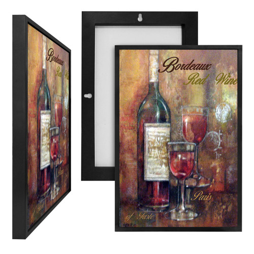 MINI34075 Bordeaux Red Wine, Framed UV Poster Board