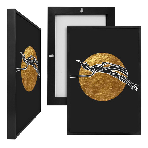 MINI30003 42 Gold Monstera, Framed UV Poster Board