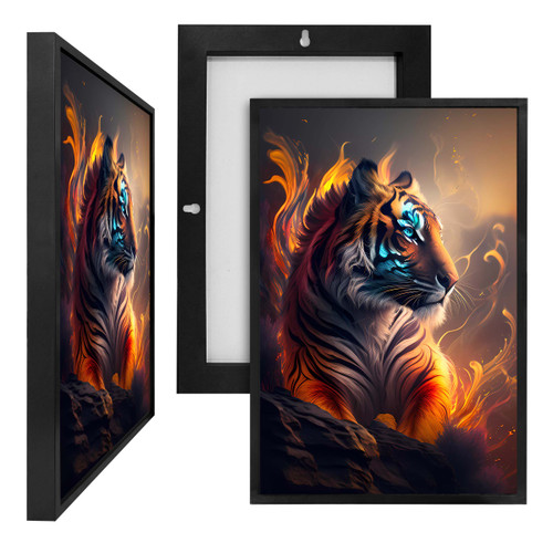 MINI73100 Neon Tiger, Framed UV Poster Board