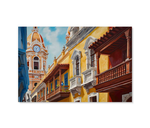 73110 Old City of Cartagena, Acrylic Glass Art