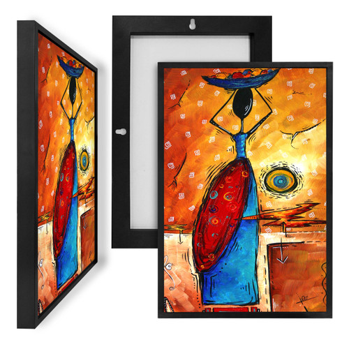 MINI14050 African Woman Art, Framed UV Poster Board