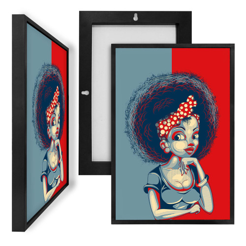 MINI14222 Polka Dot Girl, Framed UV Poster Board