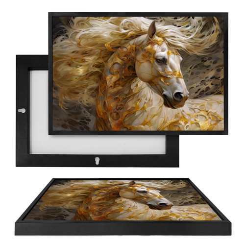 MINI73076 Golden Horse, Framed UV Poster Board