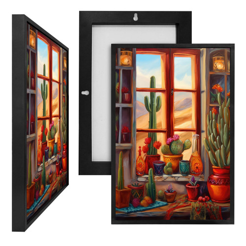 MINI73133 Cacti, Framed UV Poster Board