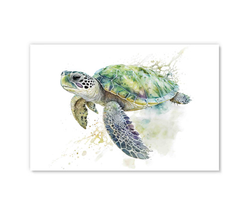 73109F Watercolor Sea Turtle , Acrylic Glass Art