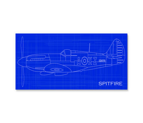 44039-02 Supermarine Spitfire Blueprint, Acrylic Glass Art