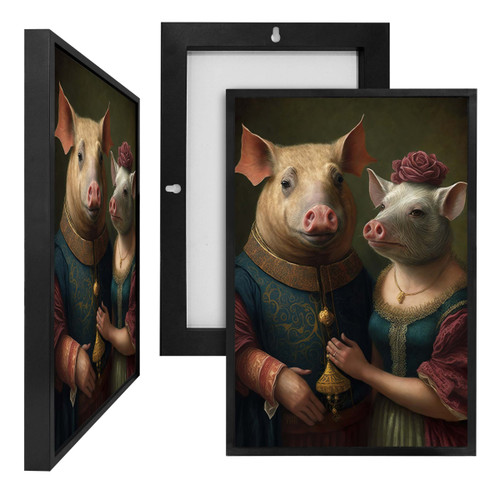 MINI73222 Aristocrat Pigs, Framed UV Poster Board