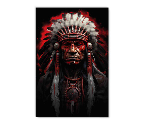 73199 Native Warrior , Acrylic Glass Art