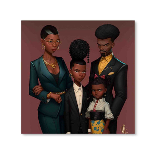 14116-04 Black Family Portrait, Acrylic Glass Art