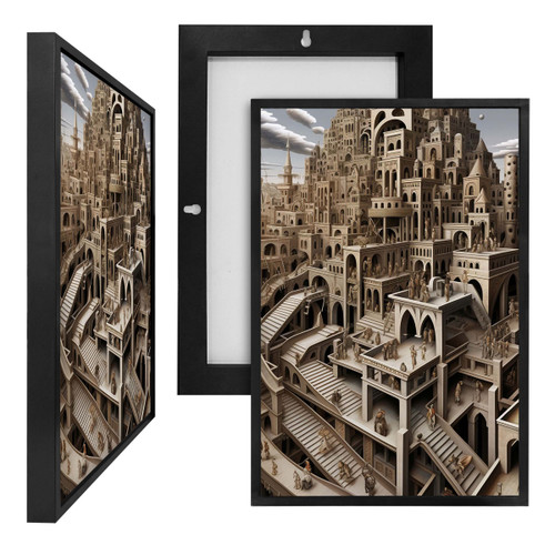 MINI73315 Surreal Towers, Framed UV Poster Board