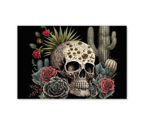 73314 Skull & Roses, Acrylic Glass Art
