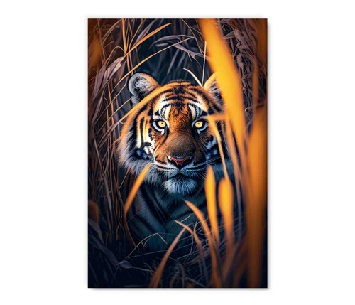 35189 Tiger Hunting Mode, Acrylic Glass Art