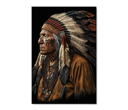 73581 Native American Elder, Acrylic Glass Art