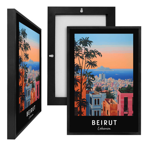 MINI73575B Beirut Lebanon, Framed UV Poster Board