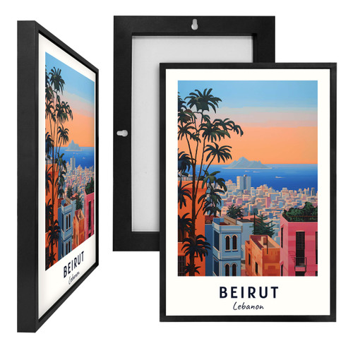 MINI73575W Beirut Lebanon, Framed UV Poster Board
