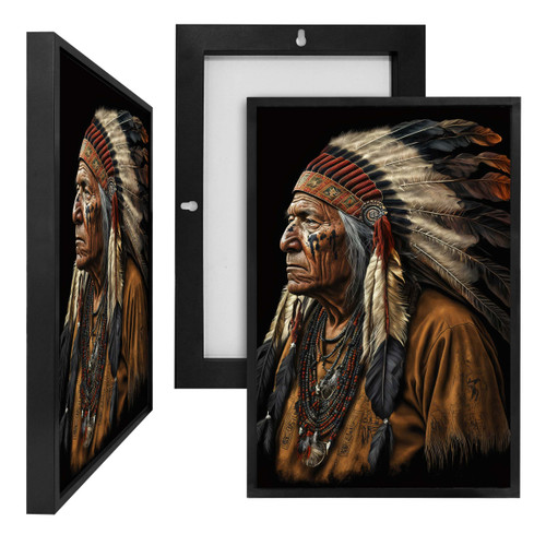 MINI73581 Native American Elder, Framed UV Poster Board