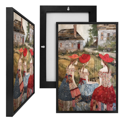 MINI73595D Three Girls, Framed UV Poster Board