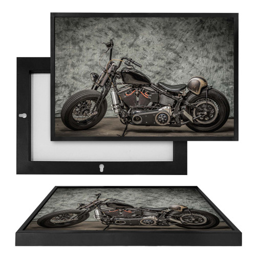 MINI28000 Harley Motorcycle, Framed UV Poster Board