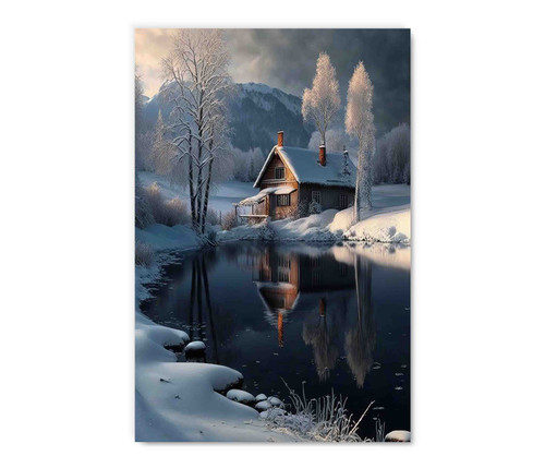 73606I Lakeside Cabin, Acrylic Glass Art