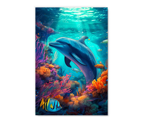 73676 Dolphin, Acrylic Glass Art