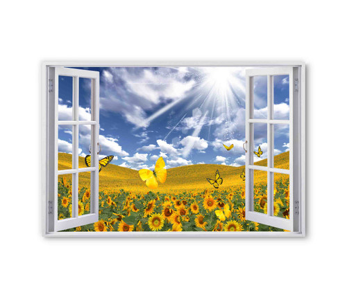 24037 Sunflower Window, Acrylic Glass Art