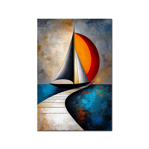 ABSTRACT SAIL BOAT, 12-2000