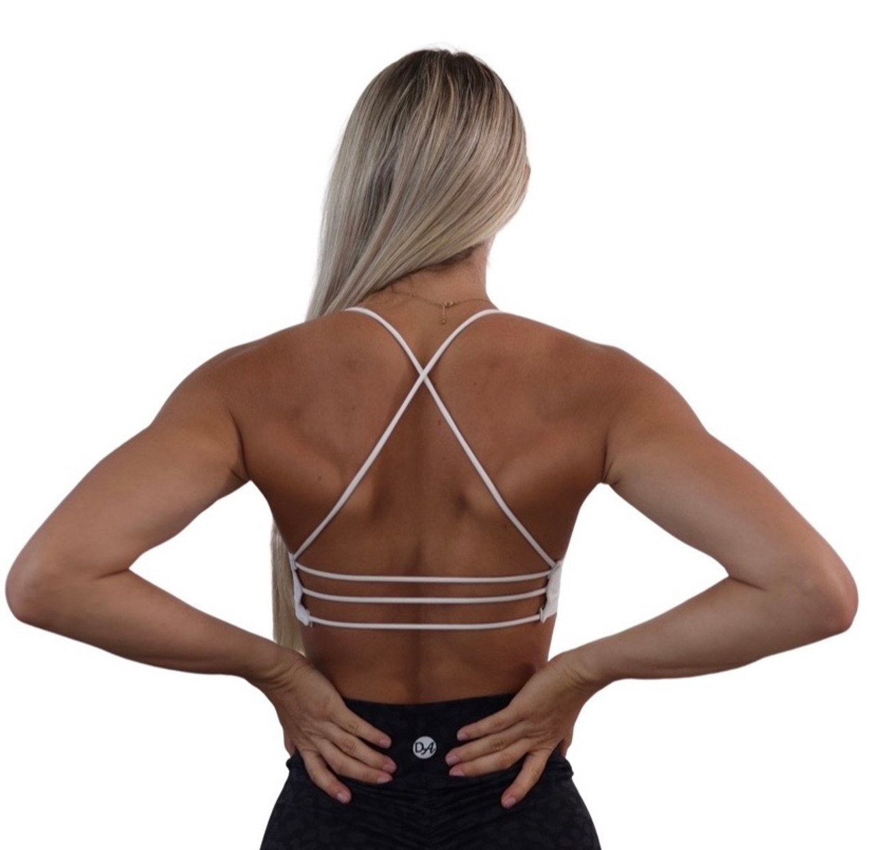 Vansydical Women Sports Bra Hollow Back Crop Tops Double Straps