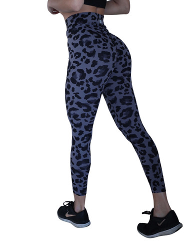 KORAL Liquid Metallic Blue Cheetah Print Leggings Size S | eBay