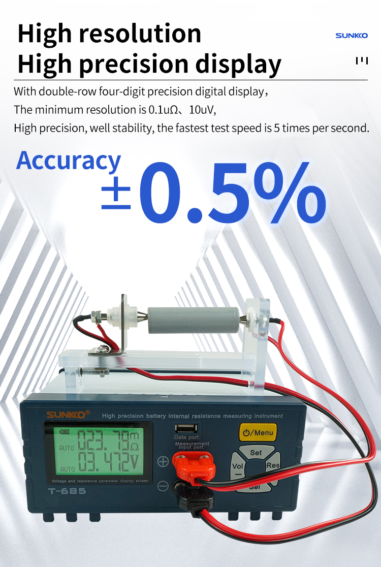 SUNKKO T-685 Battery Tester High Precision Intelligent Lithium