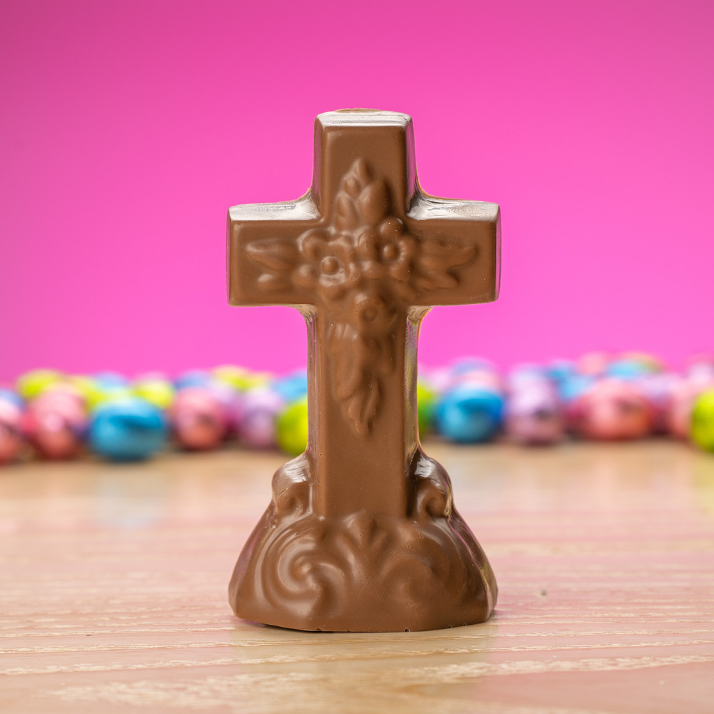 solid milk, dark or white chocolate cross #75