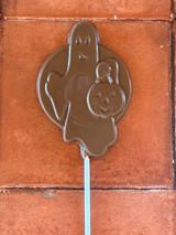 Milk chocolate ghost sucker