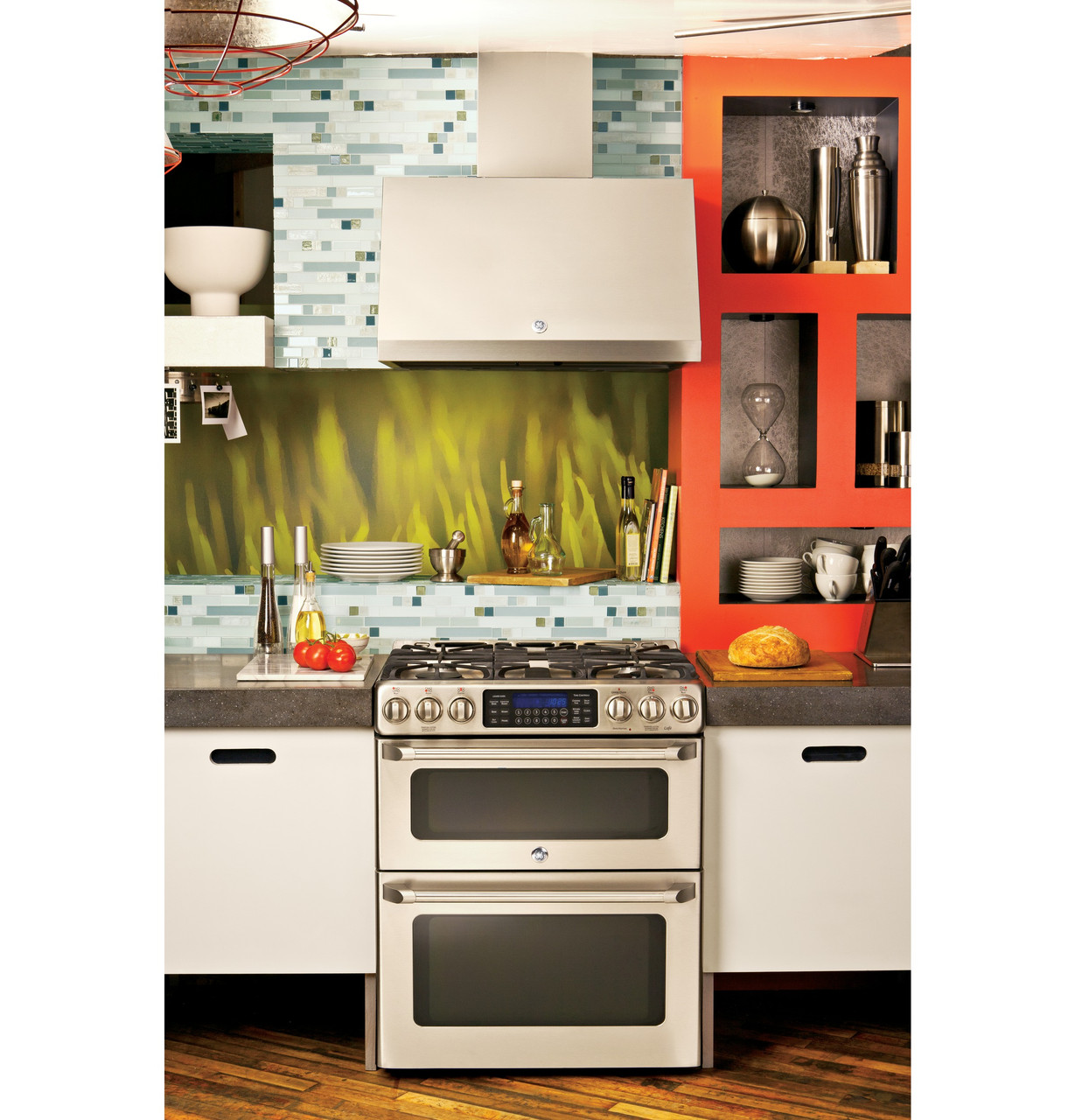 GE 30 Inch. 6.7 cu. ft. Slide-In Front Control GAS Double Oven Range with  True Convection