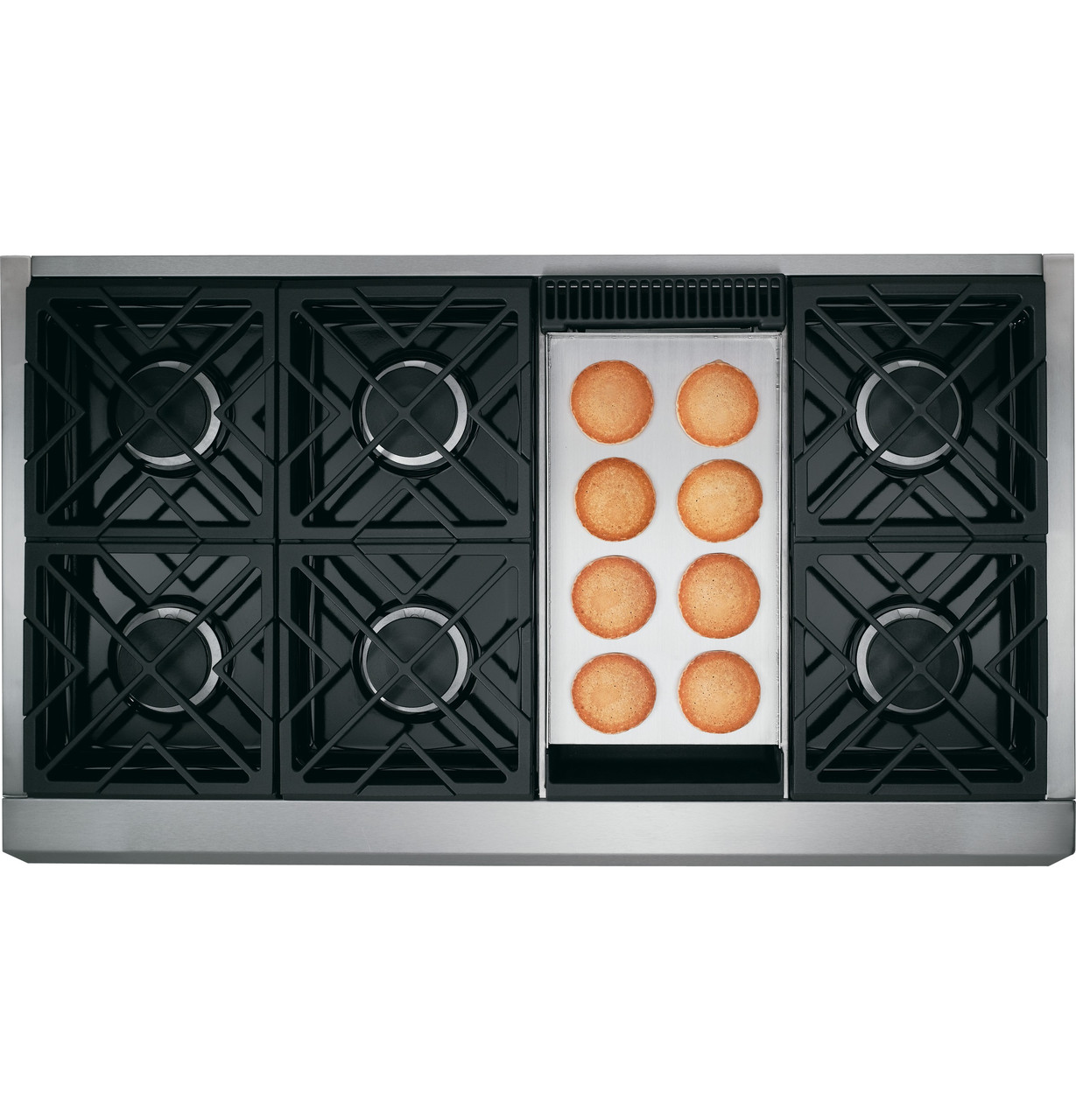 Cafe Commercial-Style 48 in. 8.3 cu. ft. Smart Air Fry Convection Double  Oven Freestanding Dual Fuel Range with 6 Sealed Burners & Griddle -  Stainless Steel