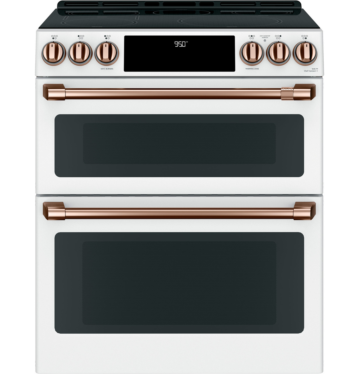 Double Electric Burner Cooktop with Adjustable Temperature, White