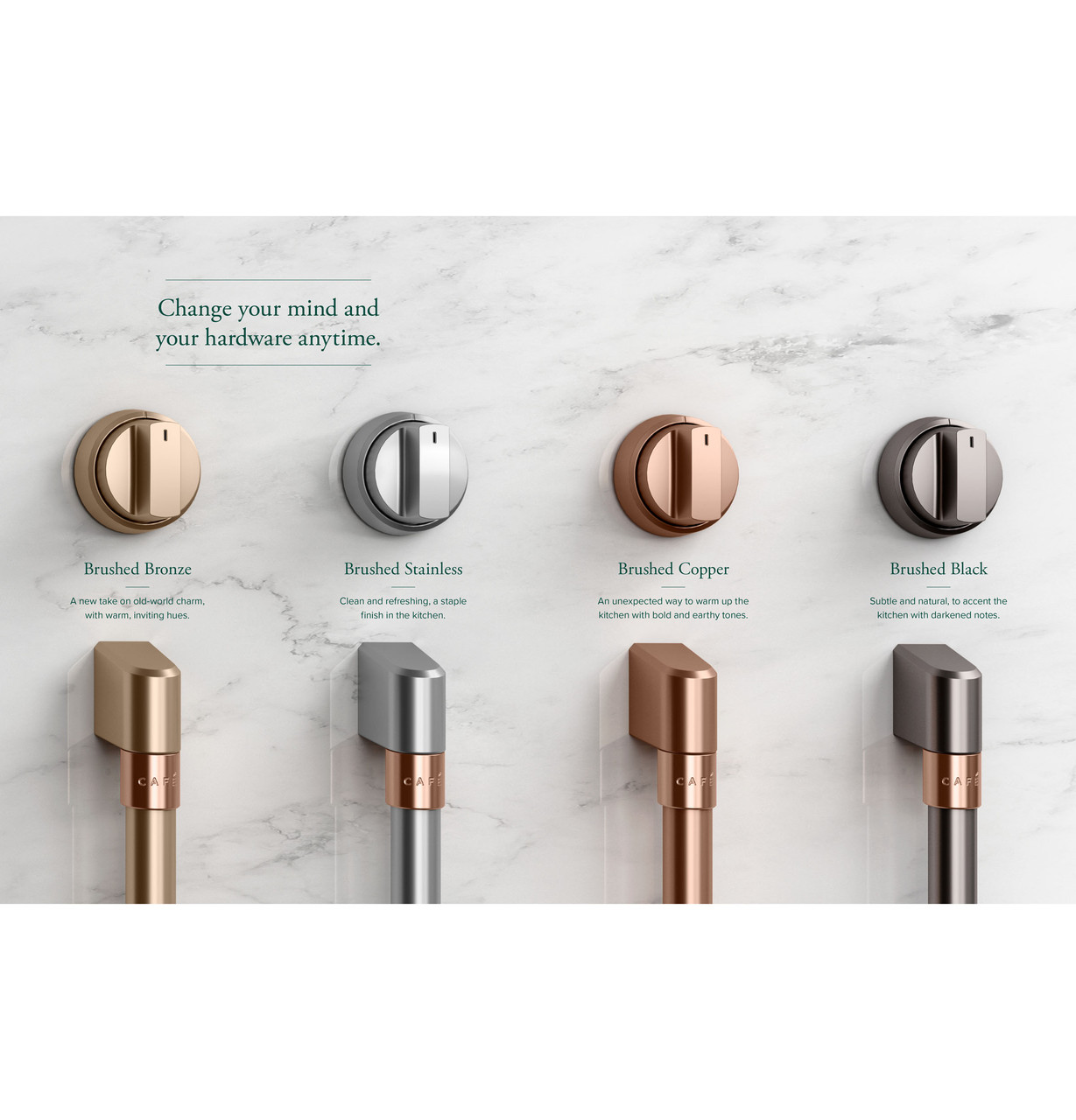 Café™ 5 Electric Cooktop Knobs - Brushed Stainless