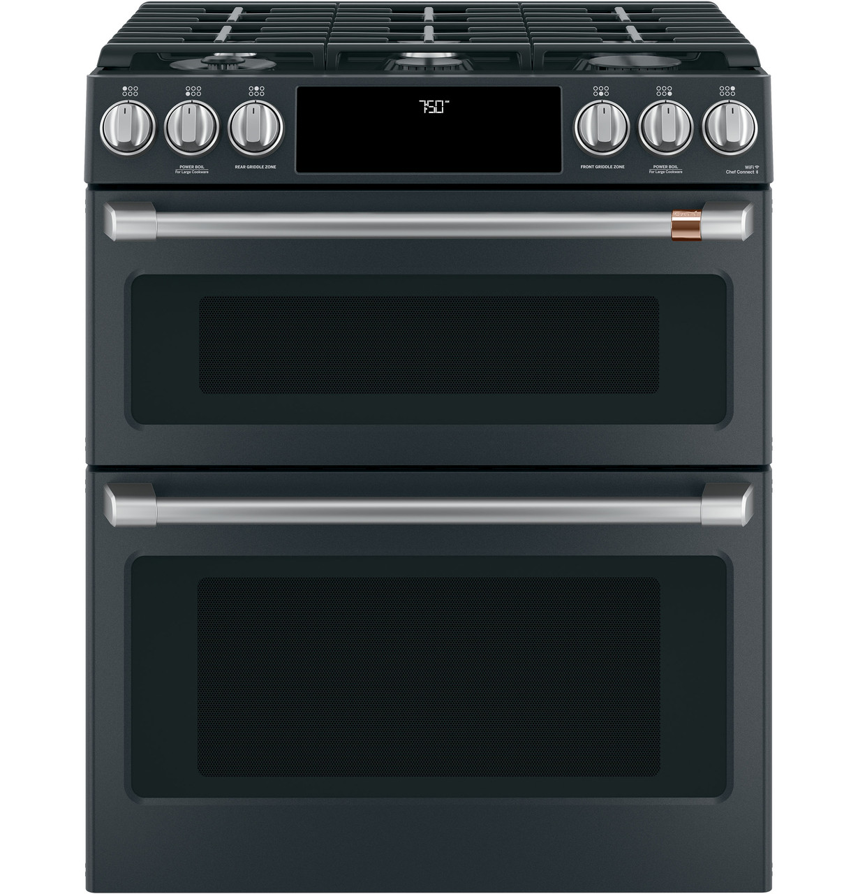 ge cafe 6 burner double oven gas range