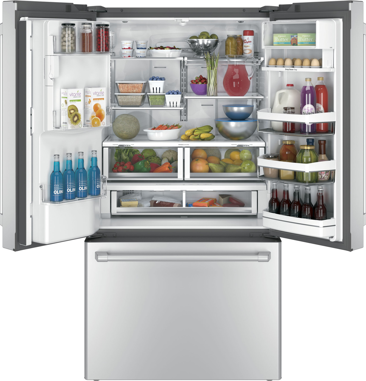 CYE22UELDS by GE Appliances - GE Cafe™ Series ENERGY STAR® 22.2 Cu. Ft.  Counter-Depth French-Door Refrigerator with Keurig® K-Cup® Brewing System