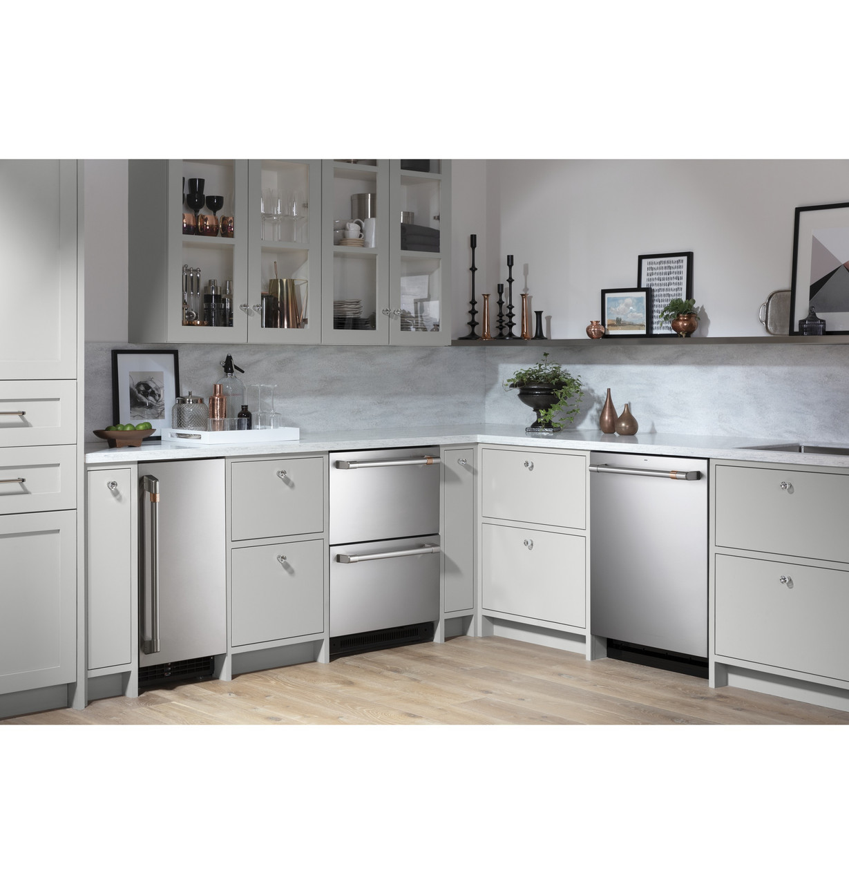 Cafe 5.7 cu. ft. Built-in Undercounter Dual Drawer Refrigerator in Matte  White, Fingerprint Resistant CDE06RP4NW2 - The Home Depot