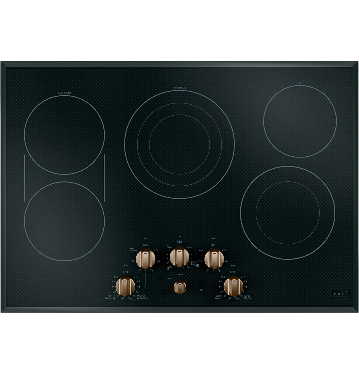 Kokiです1/f SPACE igt用 BRASS BOARD S CAFÉ™ 5 Electric Cooktop Knobs - Brushed Bronze - CXCE1HKPMBZ
