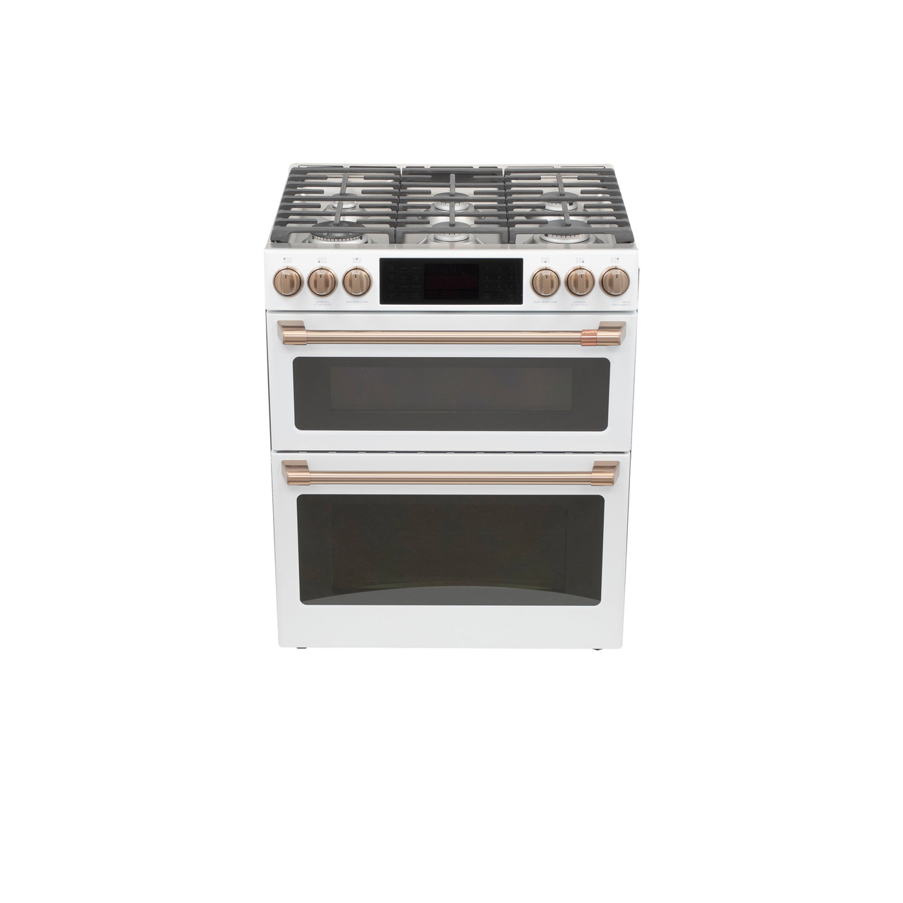 Cafe 30 Matte White Slide-in Double Oven GAS Range with Convection