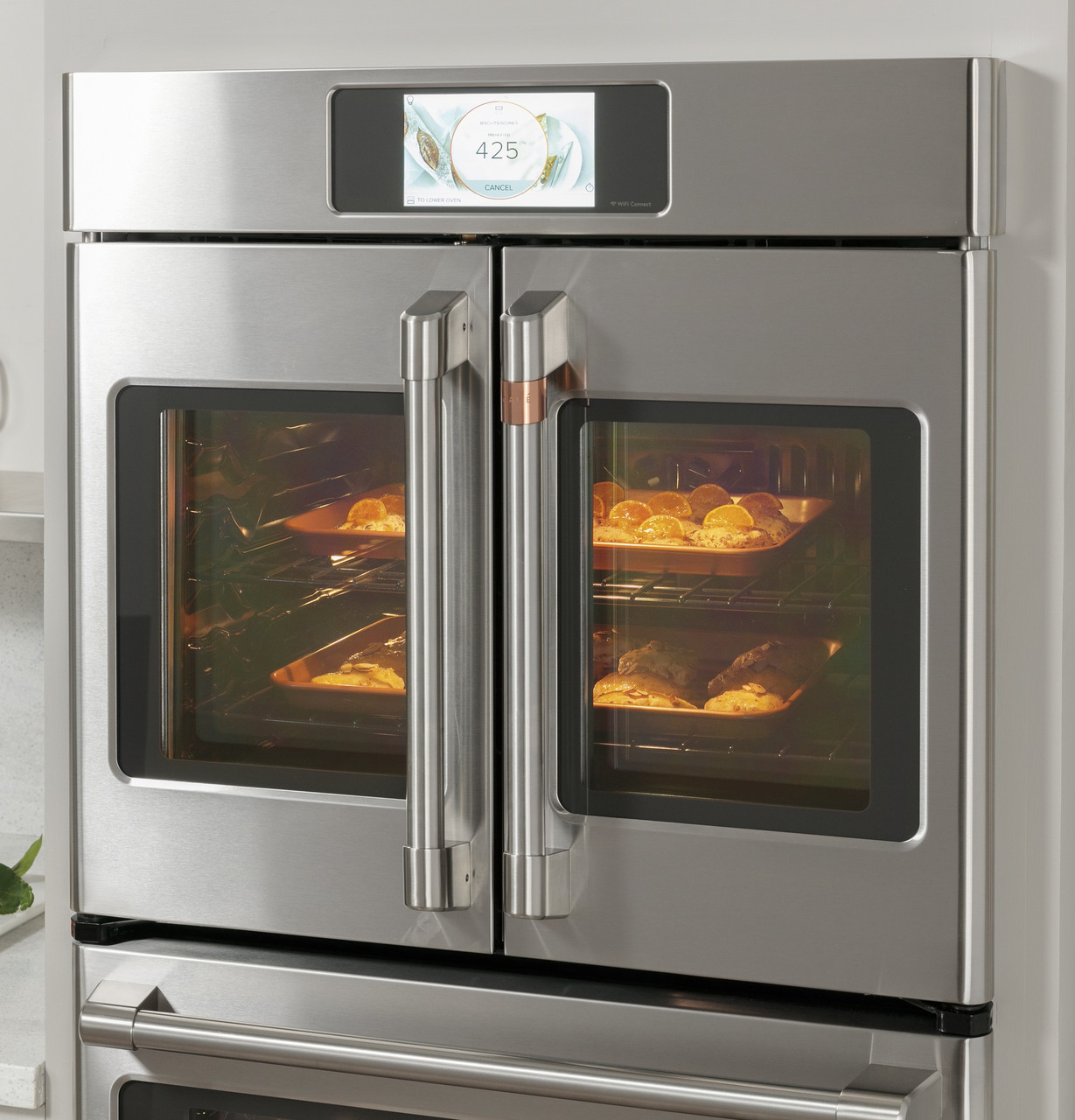 CTD90FP2NS1 Cafe 30 Professional Series Double French Door Electric Wall  Oven with True Convection and Full Color Display - Stainless Steel with