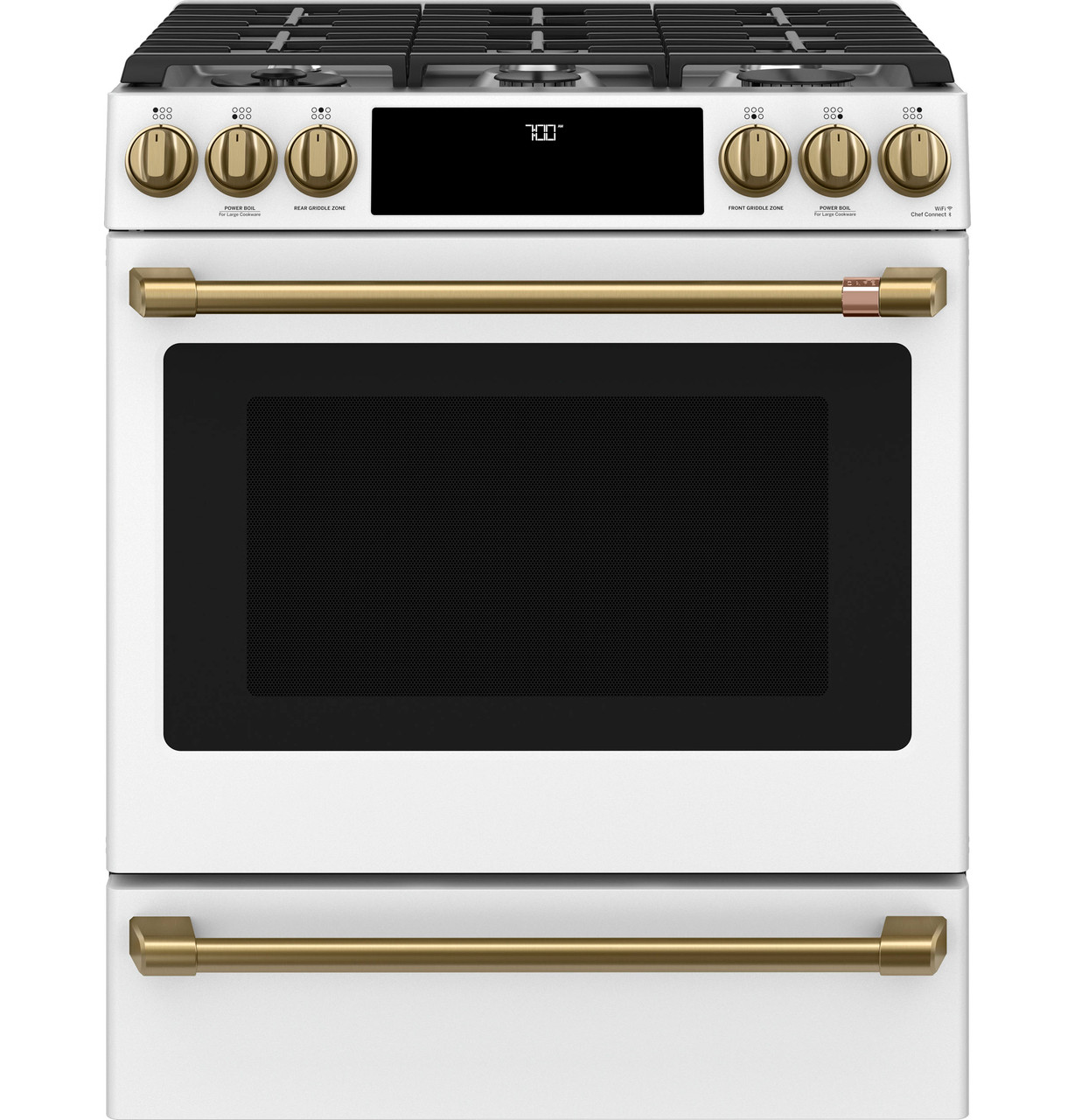 Café™ 30 Smart Slide-In, Front-Control, Gas Range with Convection Oven -  CGS700P4MW2 - Cafe Appliances