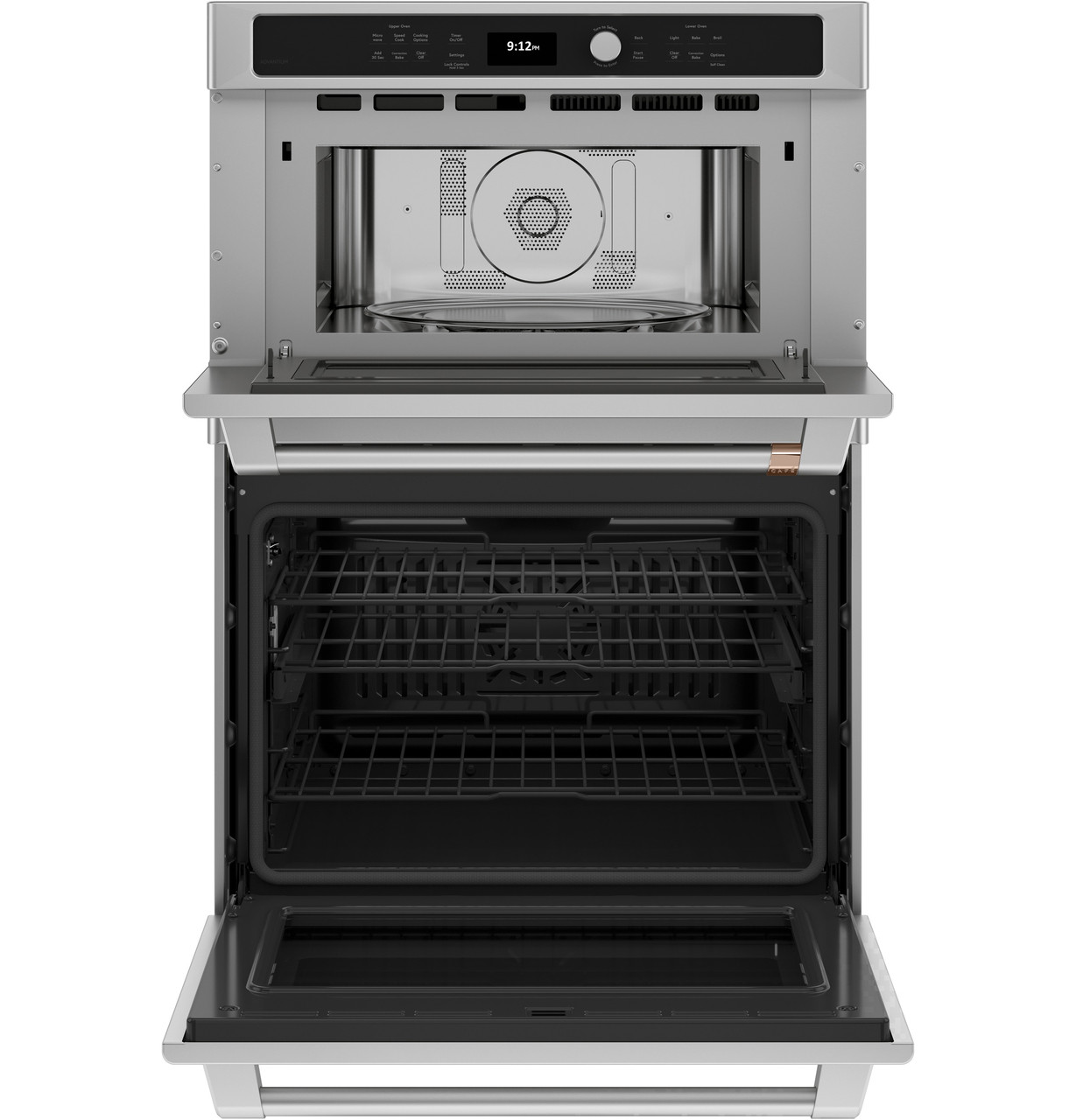 Café™ 30 in. Combination Double Wall Oven with Convection and Advantium®  Technology - CTC912P2NS1 - Cafe Appliances